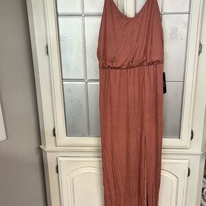 Lulu's Orange Maxi Sundress with Spaghetti Straps